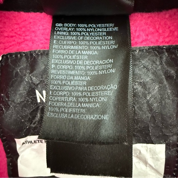 The North Face Pink and Black Baby Girl One Piece Fleece Snow Suit 3-6 Months - Picture 5 of 7